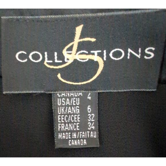 Black Chiffon Ruffle Midi Skirt 4 Asymmetric Hem Evening Party Cocktail Elegant - Picture 5 of 7